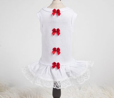 Sweetheart Dog Dress - Red and White - PUCCI Cafe