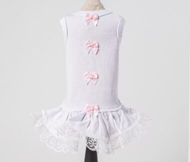 Sweetheart Dog Dress - White and Pink - PUCCI Cafe