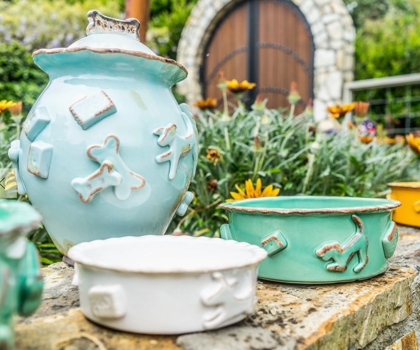 Ceramic Dog Treat Jar - Baby Blue