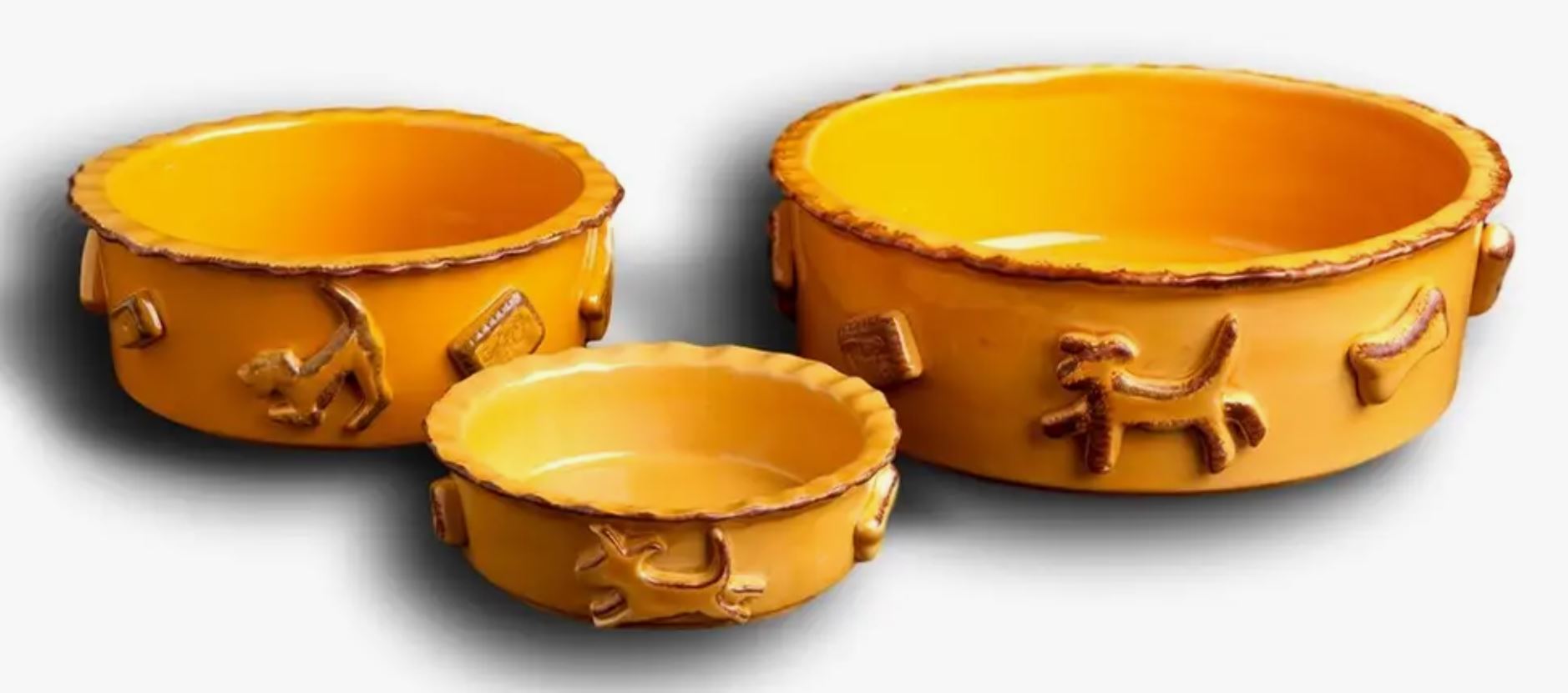 PUCCI Cafe Ceramic Dog Bowls - Caramel