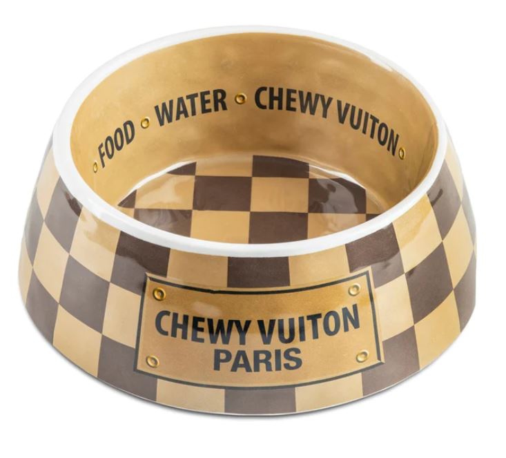 PUCCI-Cafe-Checker-Chewy-Vuiton-Dog-Bowl