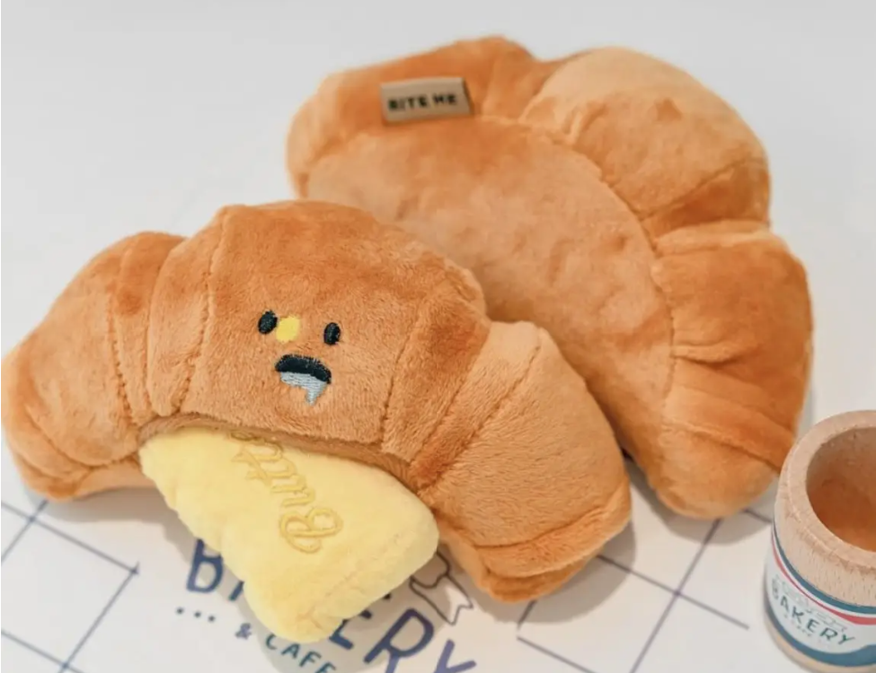 Croissant and Butter Plush Dog Toy - PUCCI Café