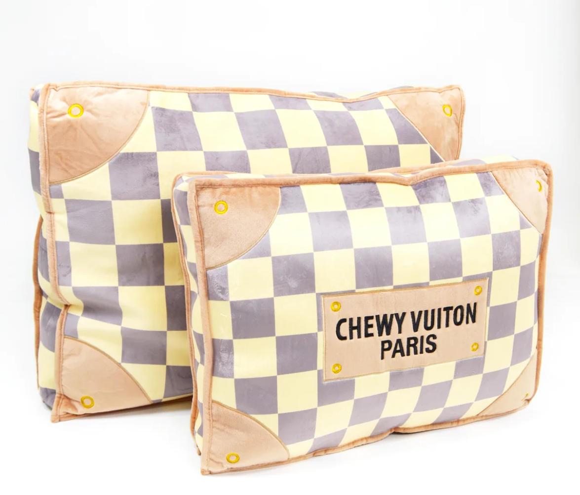 White Chewy Vuiton Bed, Dog Beds