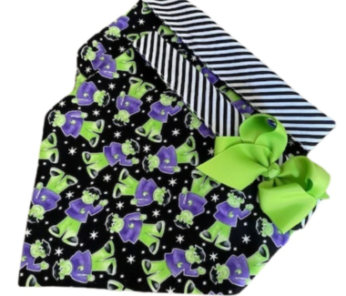 Frankenstein Dog Bandana with Bow