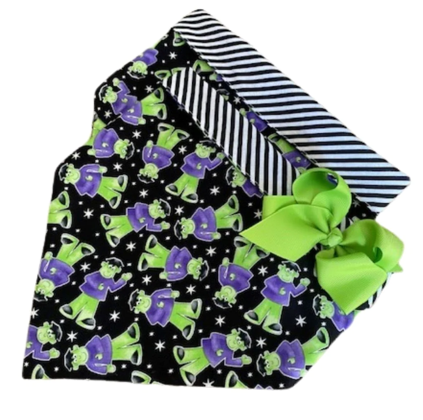 Frankenstein Dog Bandana with Bow