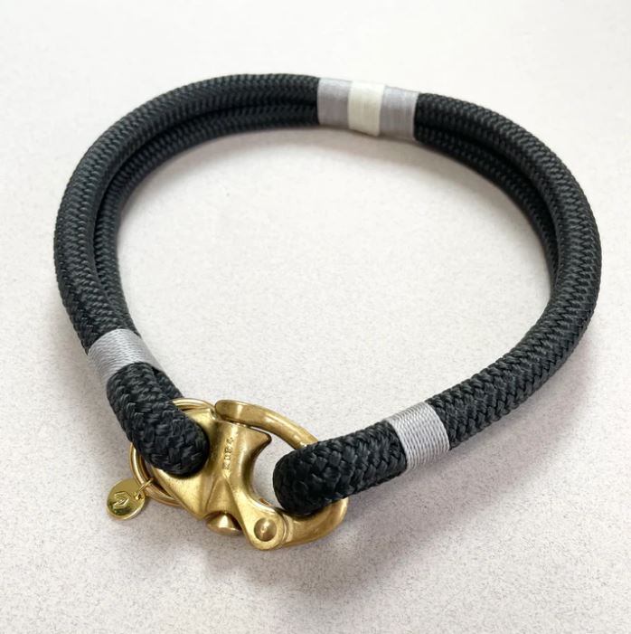 Classic Rope Dog Collar - Silver Birch 1