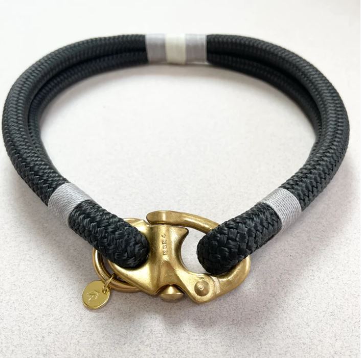 Classic Rope Dog Collar - Silver Birch 2