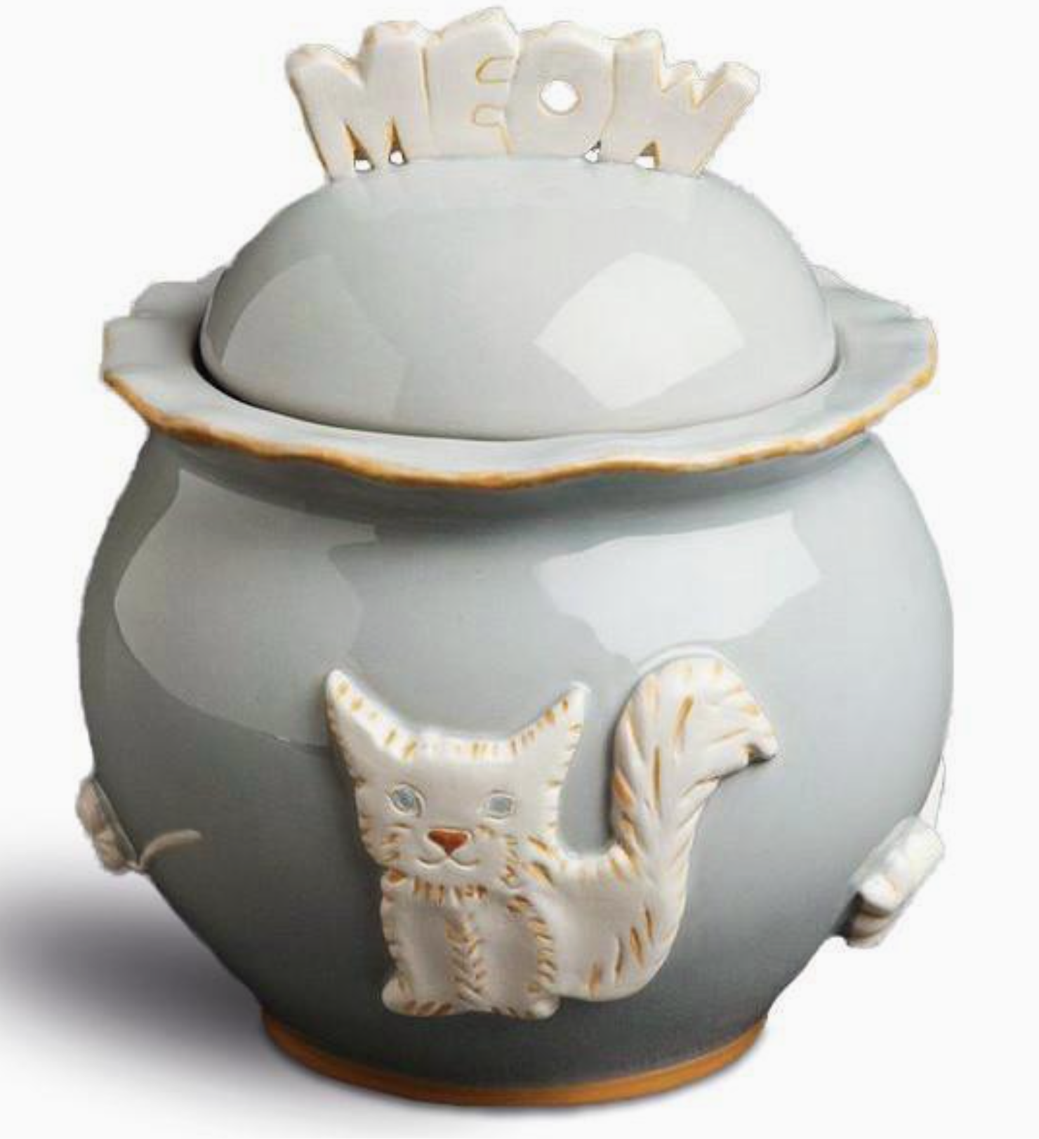PUCCI Cafe Ceramic Cat Treat Jar - French Grey