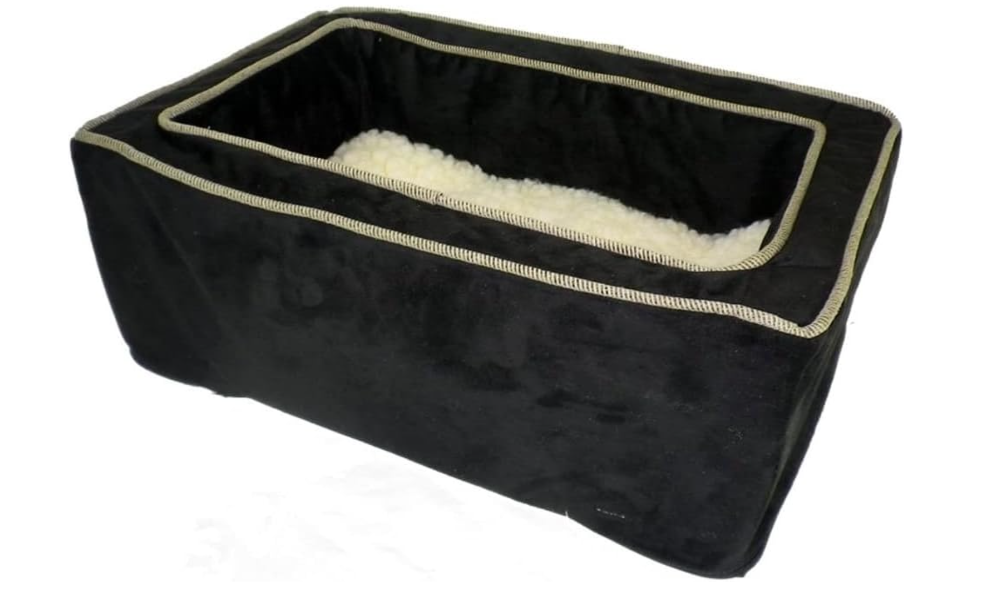 PUCCI Cafe Luxury Console Dog Car Seat with Microfiber Black Herringbone 2