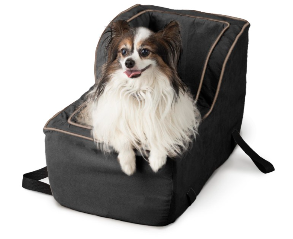 Snoozer Luxury High-Back Console Dog Car Seat - Black / Herringbone