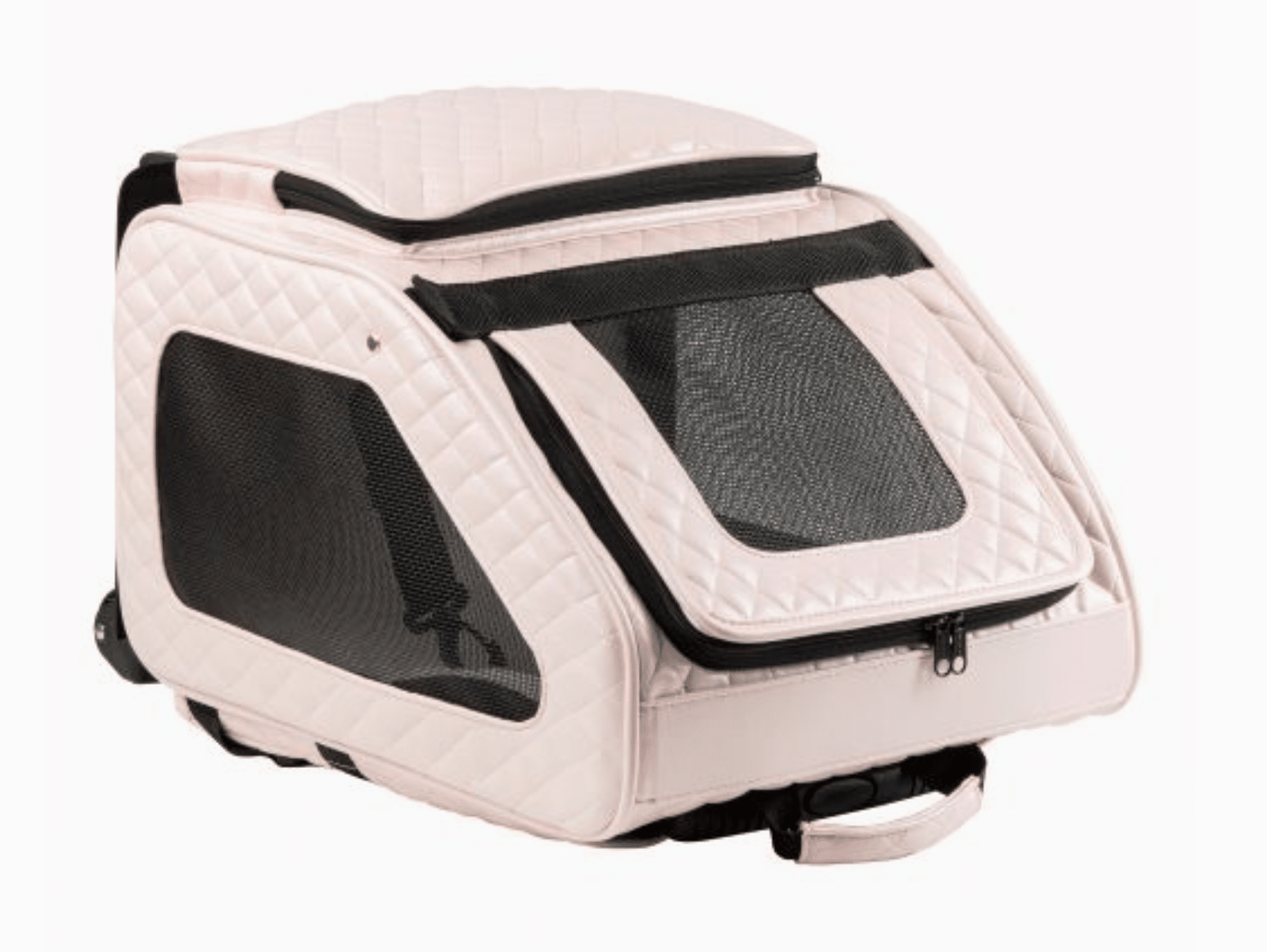 Rio Pink Quilted Dog Carrier on Wheels PUCCI Café