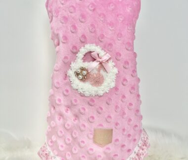 Minky Dots Fleece Bubble Gum Pink Dog Dress
