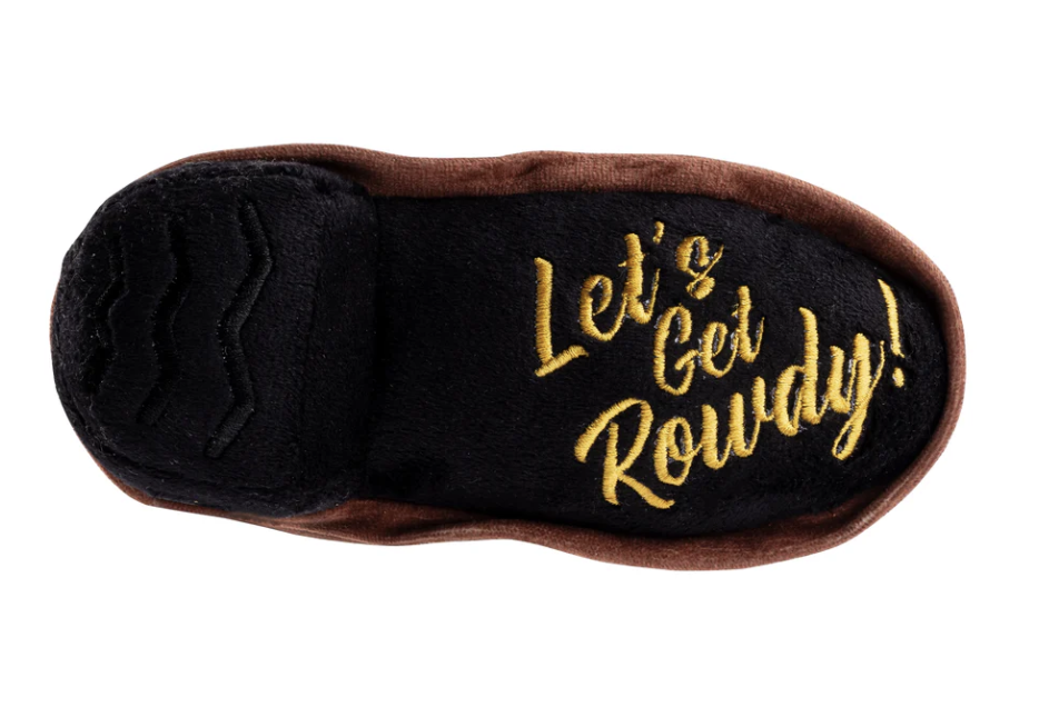 PUCCI Cafe Brown Cowboy Boot Dog Toy 4