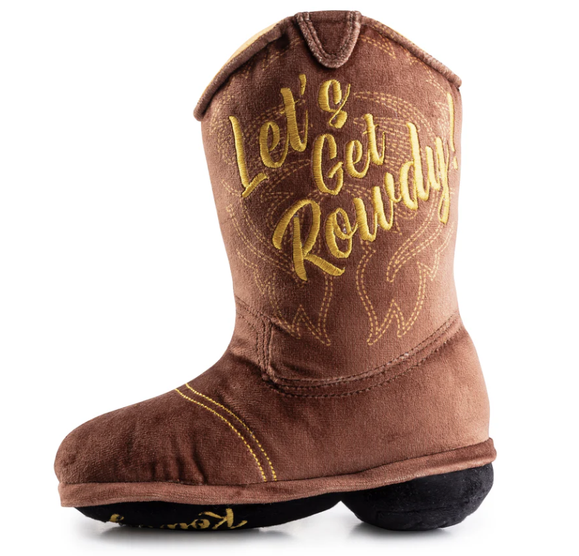 PUCCI Cafe Brown Cowboy Boot Dog Toy
