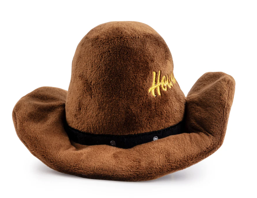 PUCCI Cafe Brown Howdy Cowboy Hat Dog Toy 3